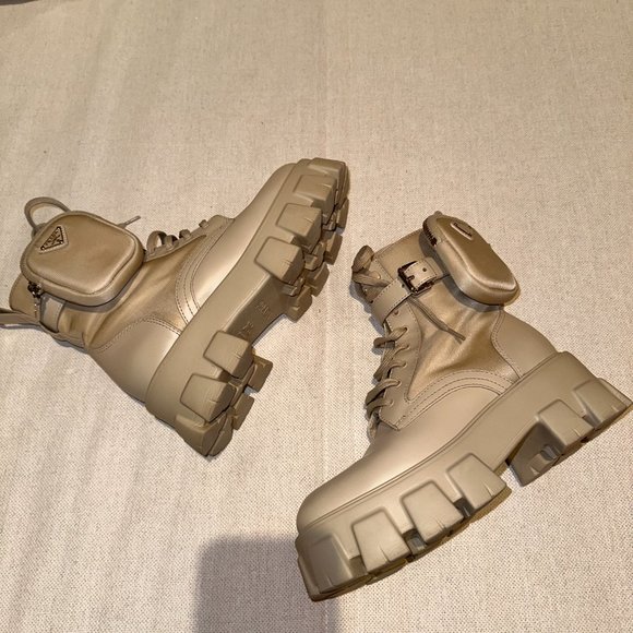 PRADA - Monolith leather and Re-Nylon boots with pouch - Picture 3 of 12